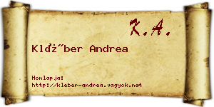 Kléber Andrea névjegykártya