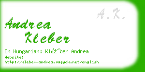 andrea kleber business card